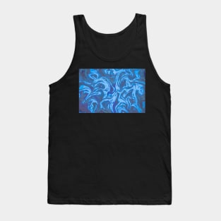 Blue Marble painting, abstract color mix Tank Top